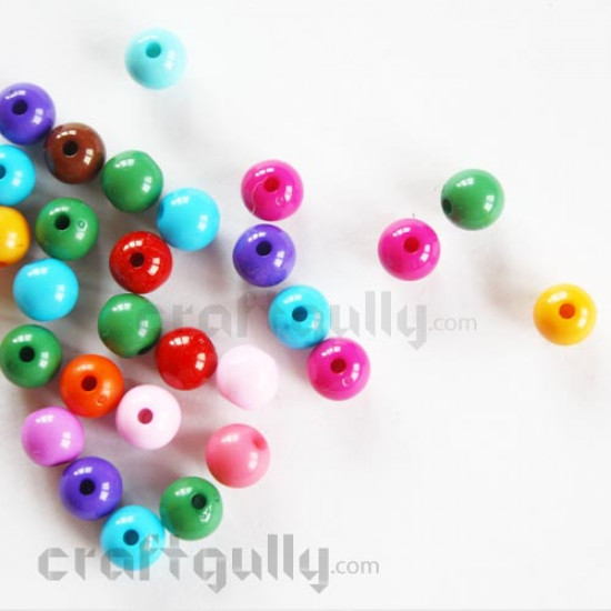 Acrylic Beads 8mm - Round - Assorted - Pack of 40