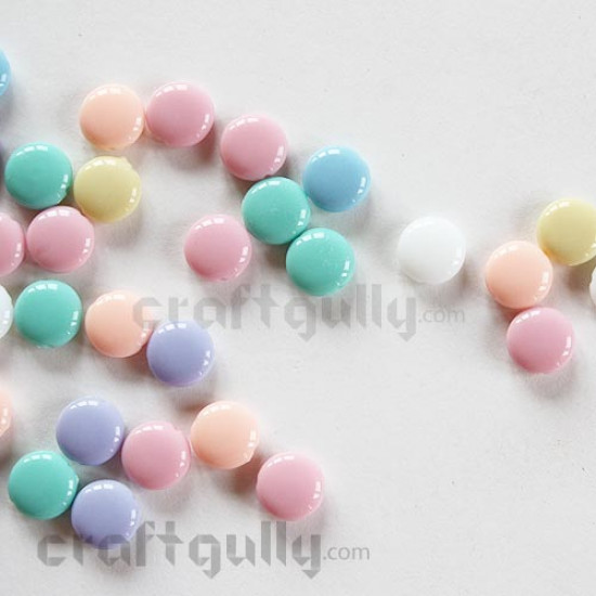Acrylic Beads 12mm - Disc - Assorted Pastel- Pack of 12