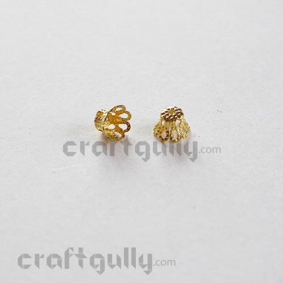 Bead Caps 6mm - Dome - Golden - Pack of 20