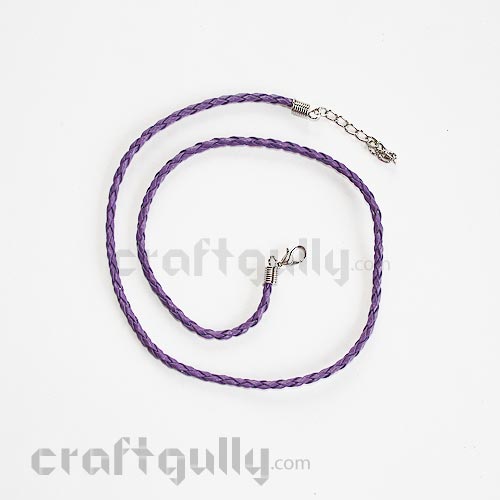 Necklace Cords - Faux Leather - Braided - Purple