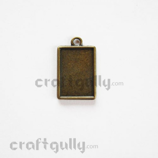 Pendant Blank 29mm - Rectangle #1 - Bronze - Pack of 2