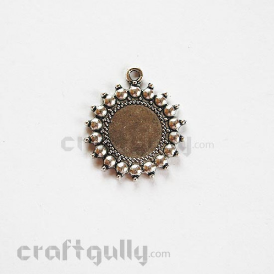 Pendant Blank 27mm - Round #3 - Silver - Pack of 3
