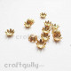 Bead Caps 8mm - Dome - 8 Leaves - Golden - Pack of 20