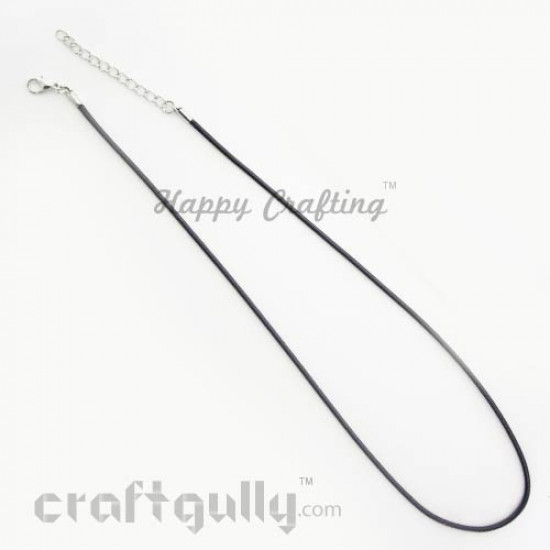 Necklace Cords - Faux Leather - Snake Braid - Black