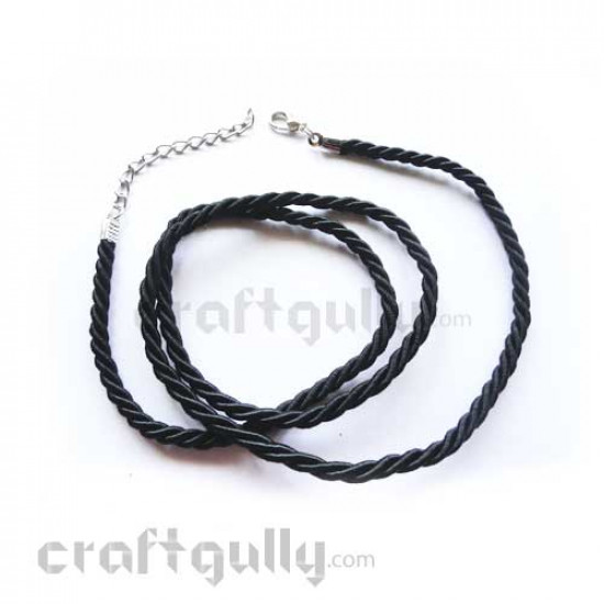 Necklace Cord - Cotton - Twist - Black