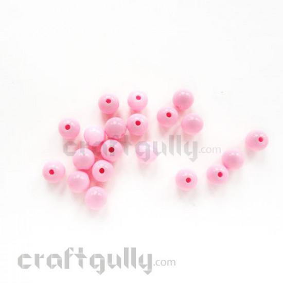 Acrylic Beads 10mm - Round - Baby Pink - Pack of 20