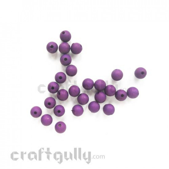 Acrylic Beads 8mm - Round Matte - Inky Purple - Pack of 30