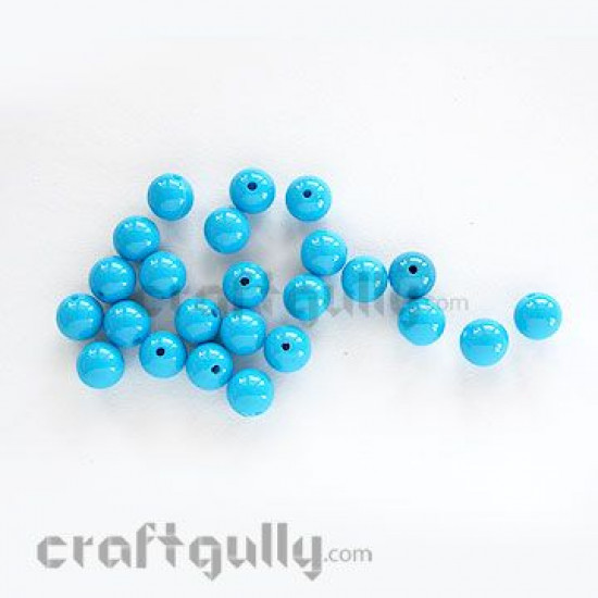 Acrylic Beads 10mm - Round - Blue - Pack of 20