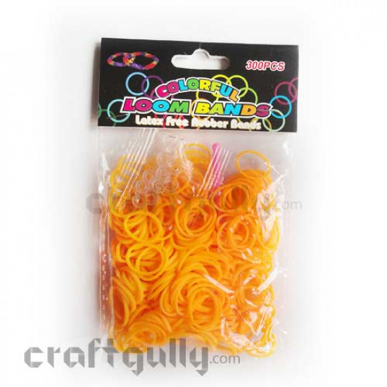 Loom Bands with Hook & S Clips - Neon Orange