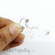 Earring Hooks with Rhinestone - Silver Finish - 1 Pair