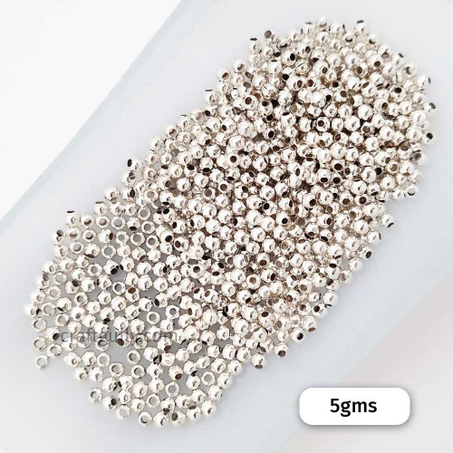 Crimp Beads 2mm - Round - Silver Finish - 5gms