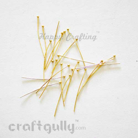 Findings - Ball Pins - Golden - 25mm - Pack of 20