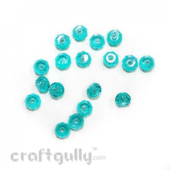 Acrylic Beads 6mm - Faceted - Turquoise - Pack of 40