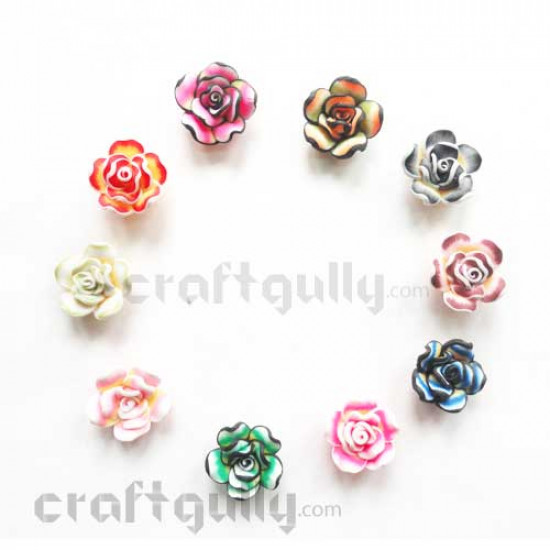 Polymer Clay Beads 20mm - Rose - Pack of 5