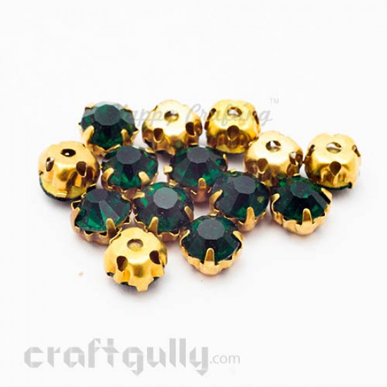 Rhinestone 5mm - Prong Setting - Dark Green - Pack of 25