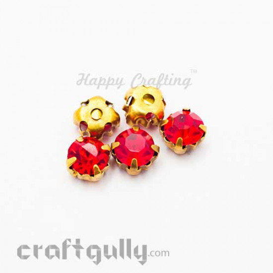 Rhinestone 5mm - Prong Setting - Red - Pack of 25