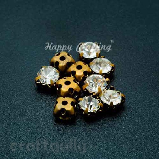 Rhinestone 5mm - Prong Setting - White - Pack of 25