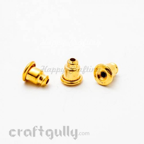 Earring Backs - Barrel - Golden - Pack of 24