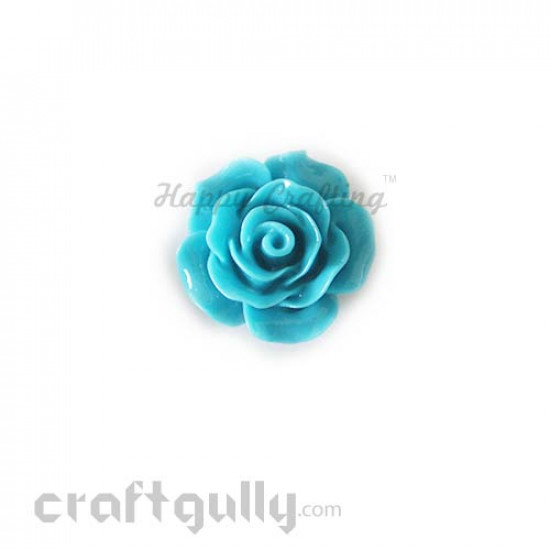 Resin Rose 20mm - Blue Resin Rose 20mm - Blue