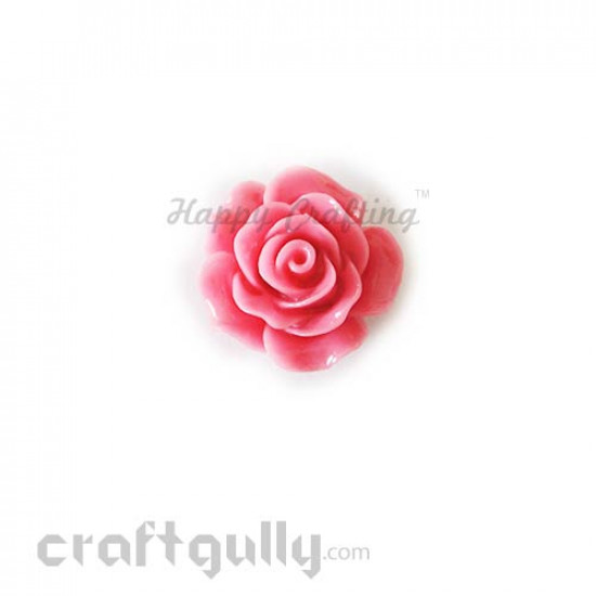 Resin Rose 20mm - Dark Pink Resin Rose 20mm - Dark Pink