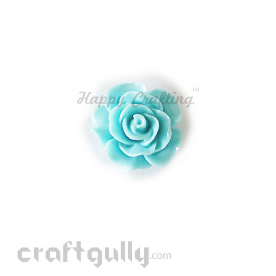 Resin Rose 20mm - Light Blue Resin Rose 20mm - Light Blue