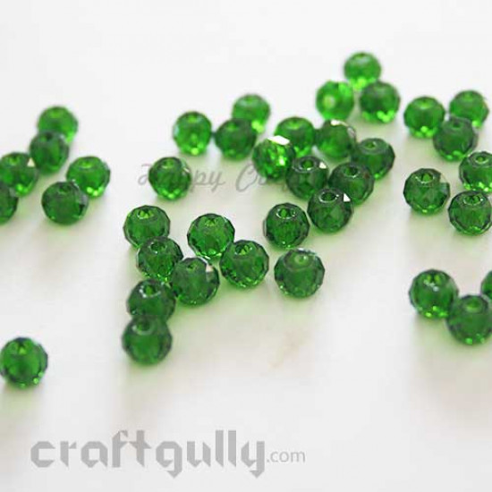 Acrylic Beads 6mm - Faceted - Dark Green - Pack of 40