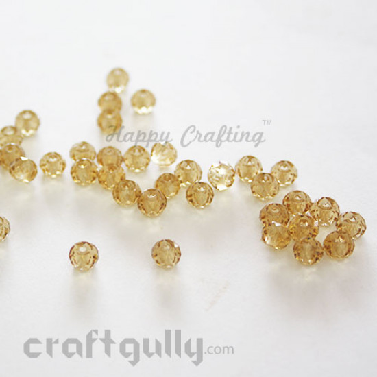 Acrylic Beads 6mm - Faceted - Champagne - Pack of 40