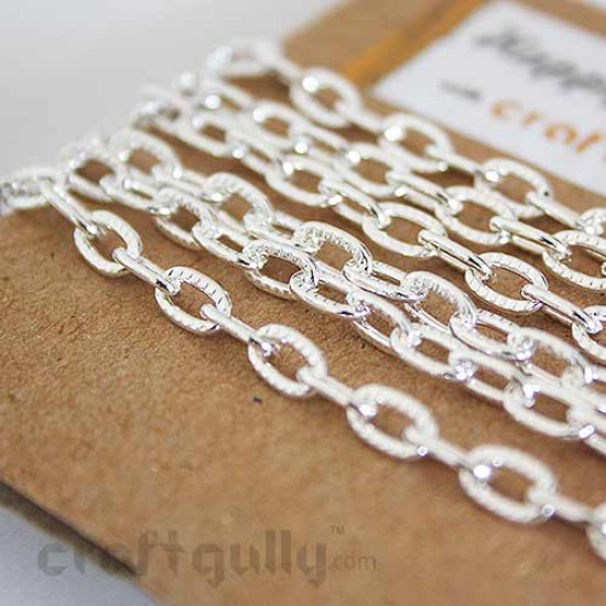 Chains - Oval 6mm - Silver Pattern - 36 Inches