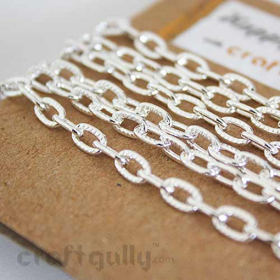 Chains Oval 6mm - Silver Pattern - 36 Inches