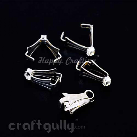 Clasps - Pendant - Prong - Silver - Pack of 24