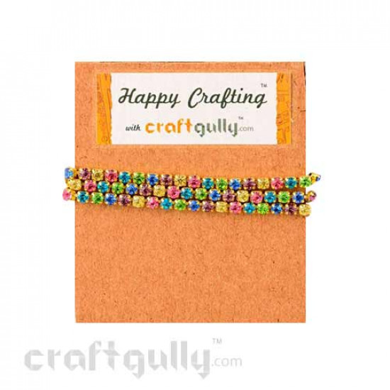 Rhinestone String 3mm - Assorted Pastels - 18 inches