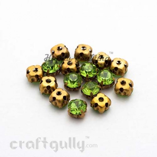 Rhinestone 5mm - Prong Setting - Light Green - Pack of 25