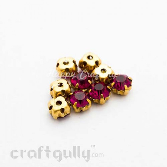 Rhinestone 5mm - Prong Setting - Magenta - Pack of 25