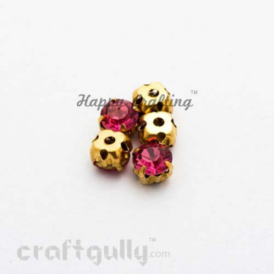 Rhinestone 5mm - Prong Setting - Pink - Pack of 25