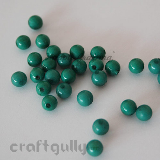 Acrylic Beads 6mm Round - Teal  - Pack of 50