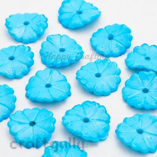 Acrylic Beads 15mm - Wafer - Sky Blue - Pack of 25