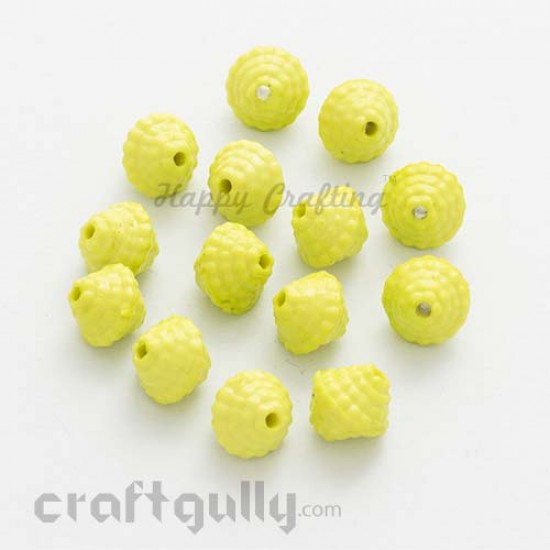 Acrylic Beads 11mm - Top - Lime Green - Pack of 25