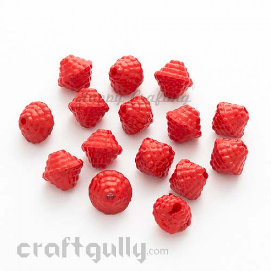 Acrylic Beads 11mm - Top - Dark Red - Pack of 25