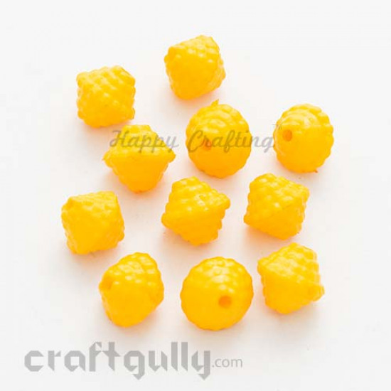 Acrylic Beads 11mm - Top - Golden Yellow - Pack of 25