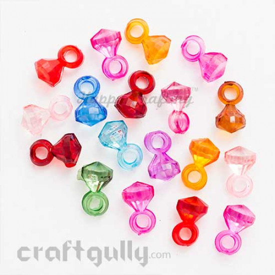 Charms 8mm - Acrylic - Faceted Assorted - Pack of 100