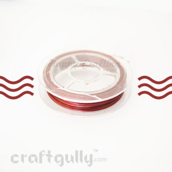 Craft Wire - Tiger Tail - Dark Red - 10m