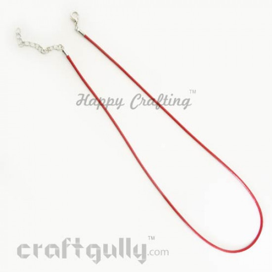 Necklace Cords - Faux Leather - Snake Braid - Red