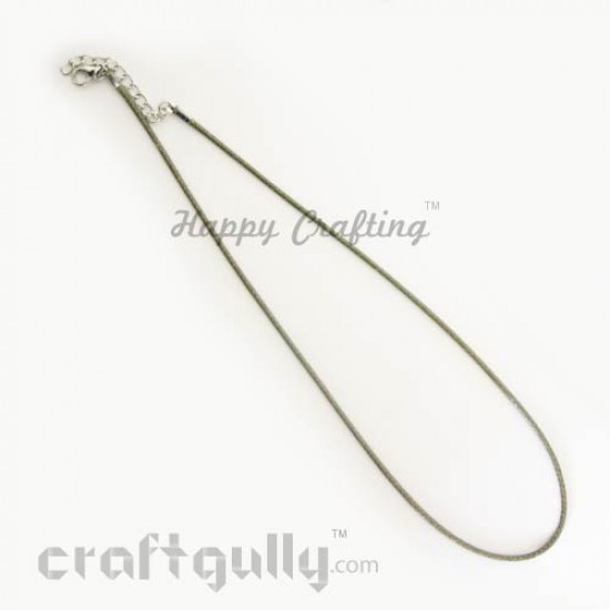 Necklace Cords - Faux Leather - Snake Braid - Olive Green