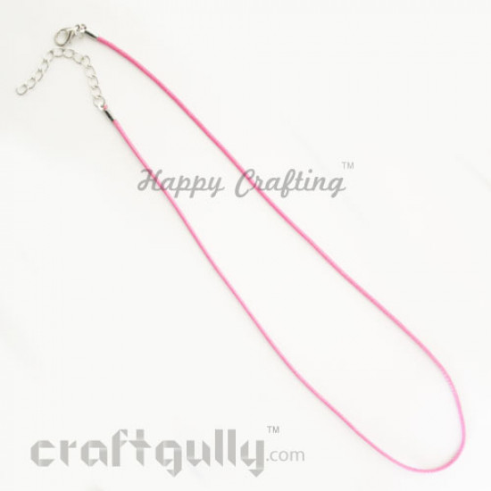 Necklace Cords - Faux Leather - Snake Braid - Hot Pink
