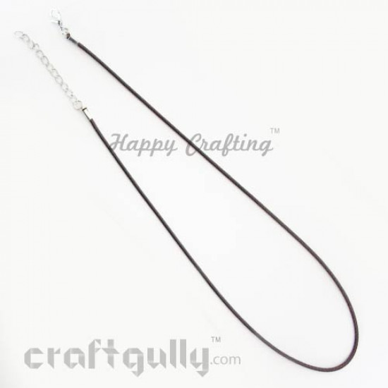 Necklace Cords - Faux Leather - Snake Braid - Dark Brown