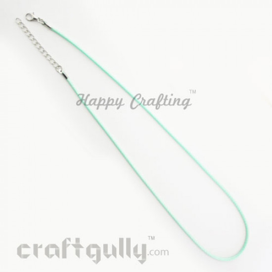 Necklace Cords - Faux Leather - Snake Braid - Pastel Green