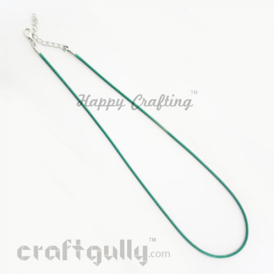 Necklace Cords - Faux Leather - Snake Braid - Emerald Green