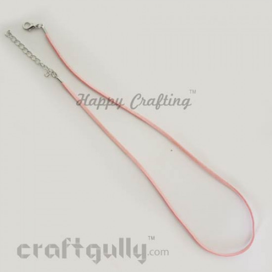 Necklace Cords - Faux Leather - Baby Pink
