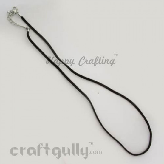 Necklace Cords - Faux Leather - Black