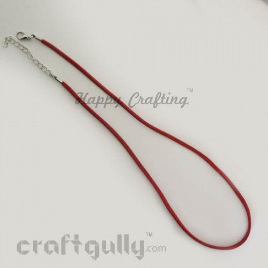 Necklace Cords - Faux Leather - Dark Red